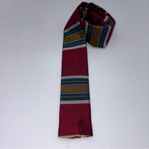 Vtg. 1960’s Narrow Skinny Tie Lord & Taylor Rooster Thai Silk Stripe Costume